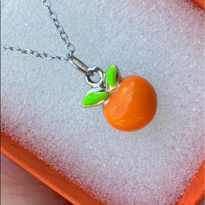 Sweet Simple Tangerine Pendant Necklace